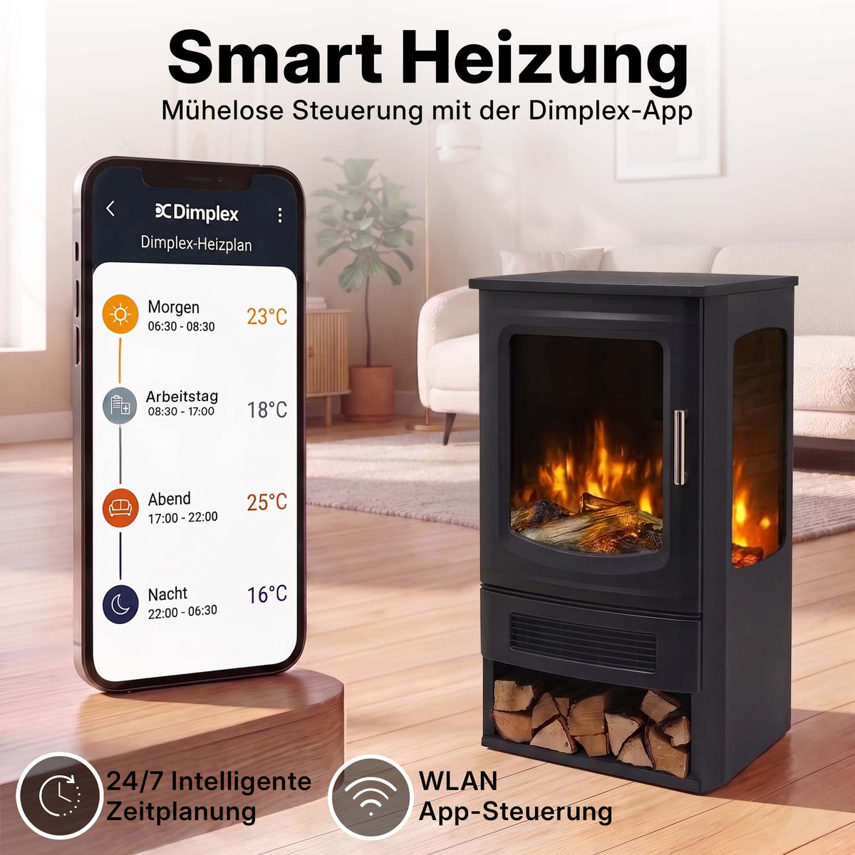 Oakridge Optiflame Freistehender Elektrokamin